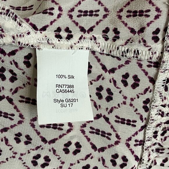 Madewell Silk Lily Ruffle Top In Echo Grid Blouse Size M - Picture 5 of 5